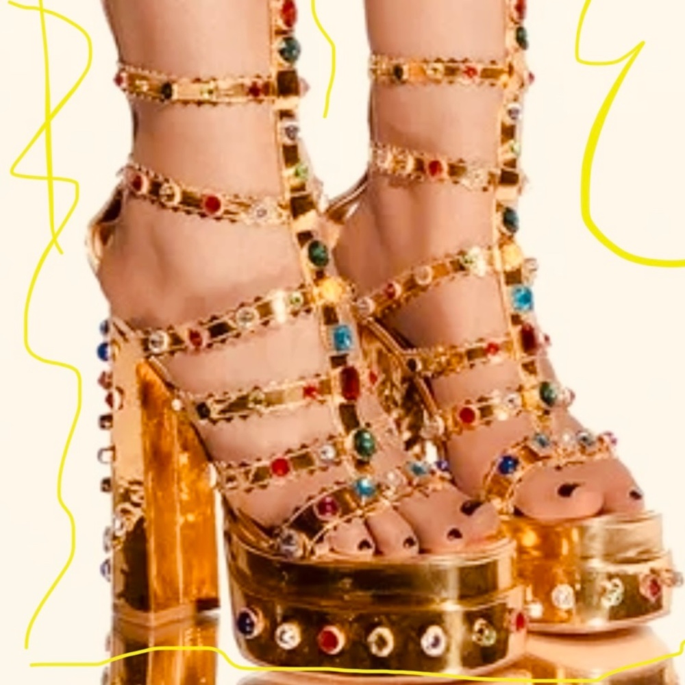 Gold heeled sandals